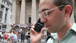 Composer Aaron Siegel and his app/composition, 